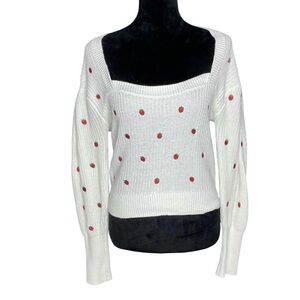 OPEN TO OFFERS Maeve by Anthropologie Strawberry Sweater square neckline size XS